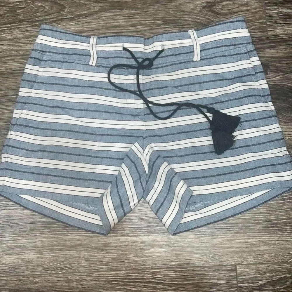 Striped Linen Shorts By Loft Size: 00